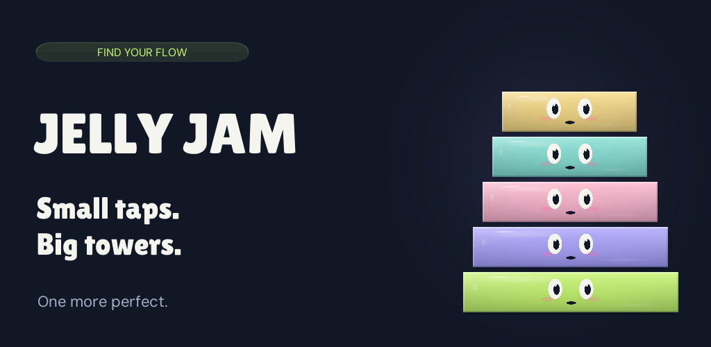 Jelly Jam’s colourful jelly characters, ready to build a tower